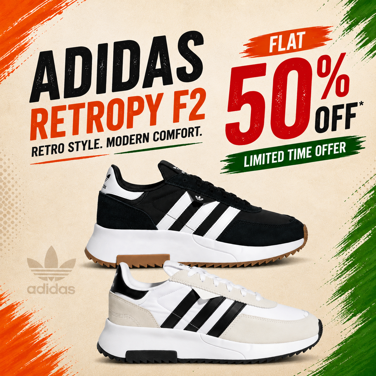Adidas Retropy F2: Retro Style Meets Everyday Comfort – Flat 25% OFF