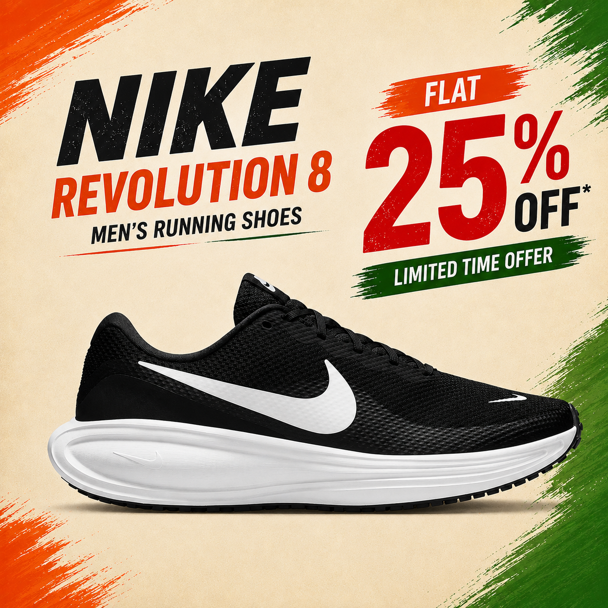 Nike Revolution 8 Men’s Running Shoes – 25% OFF