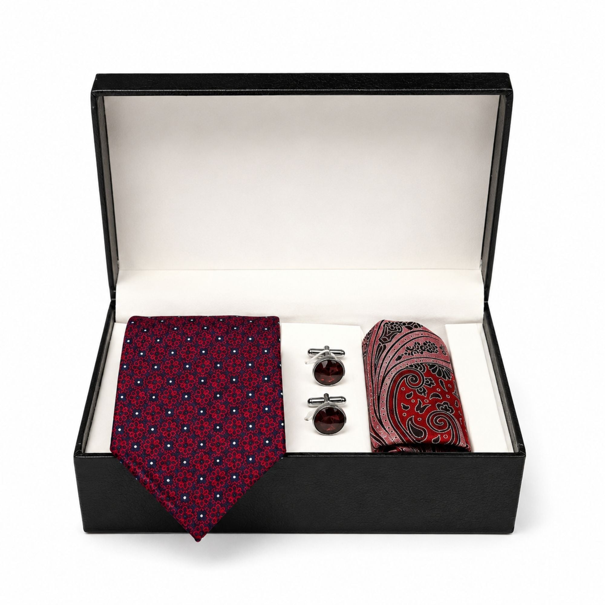 BlackBerry Premium Tie, Pocket Square & Cufflink Combo - Maroon