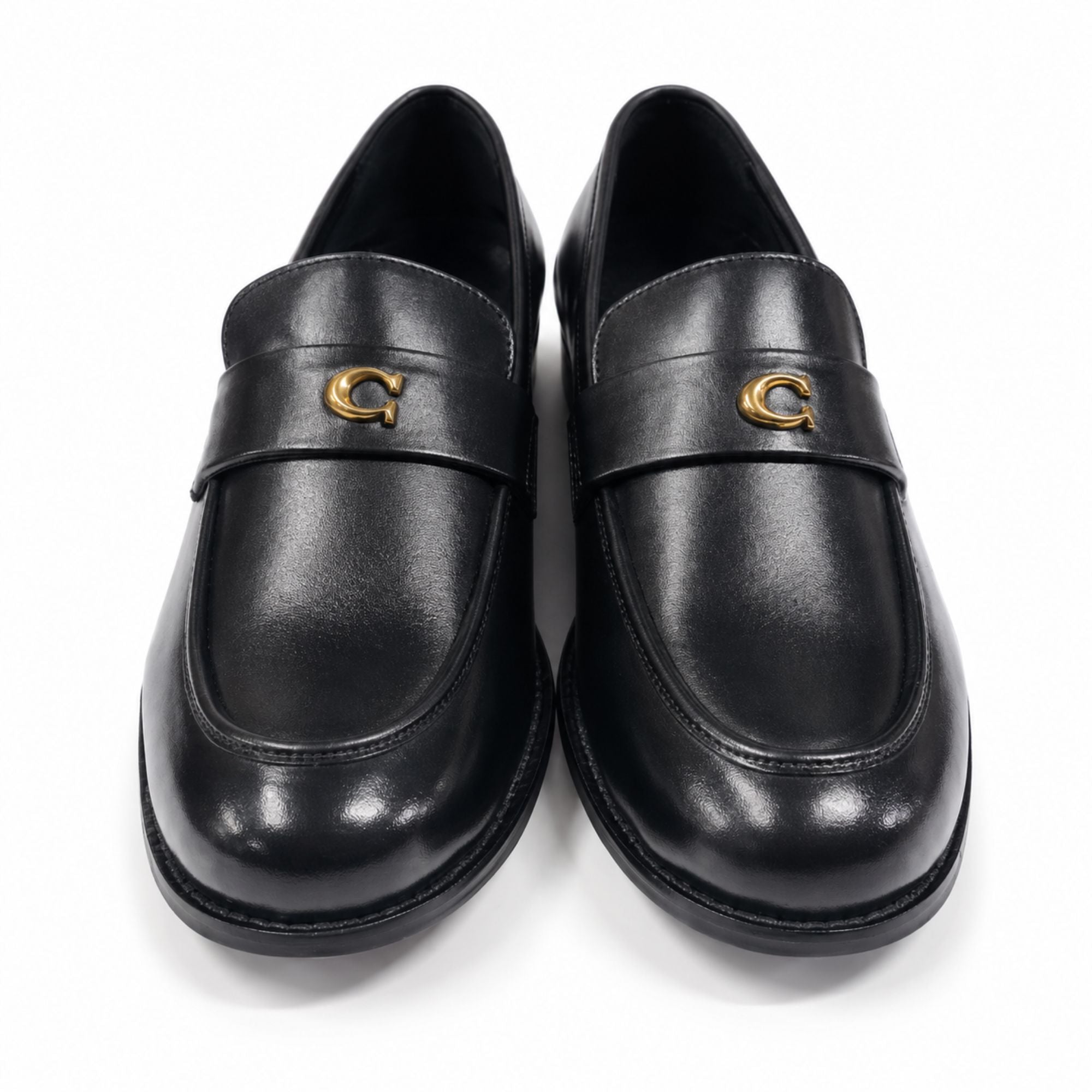 COACH Men’s Premium Leather Loafers - Black