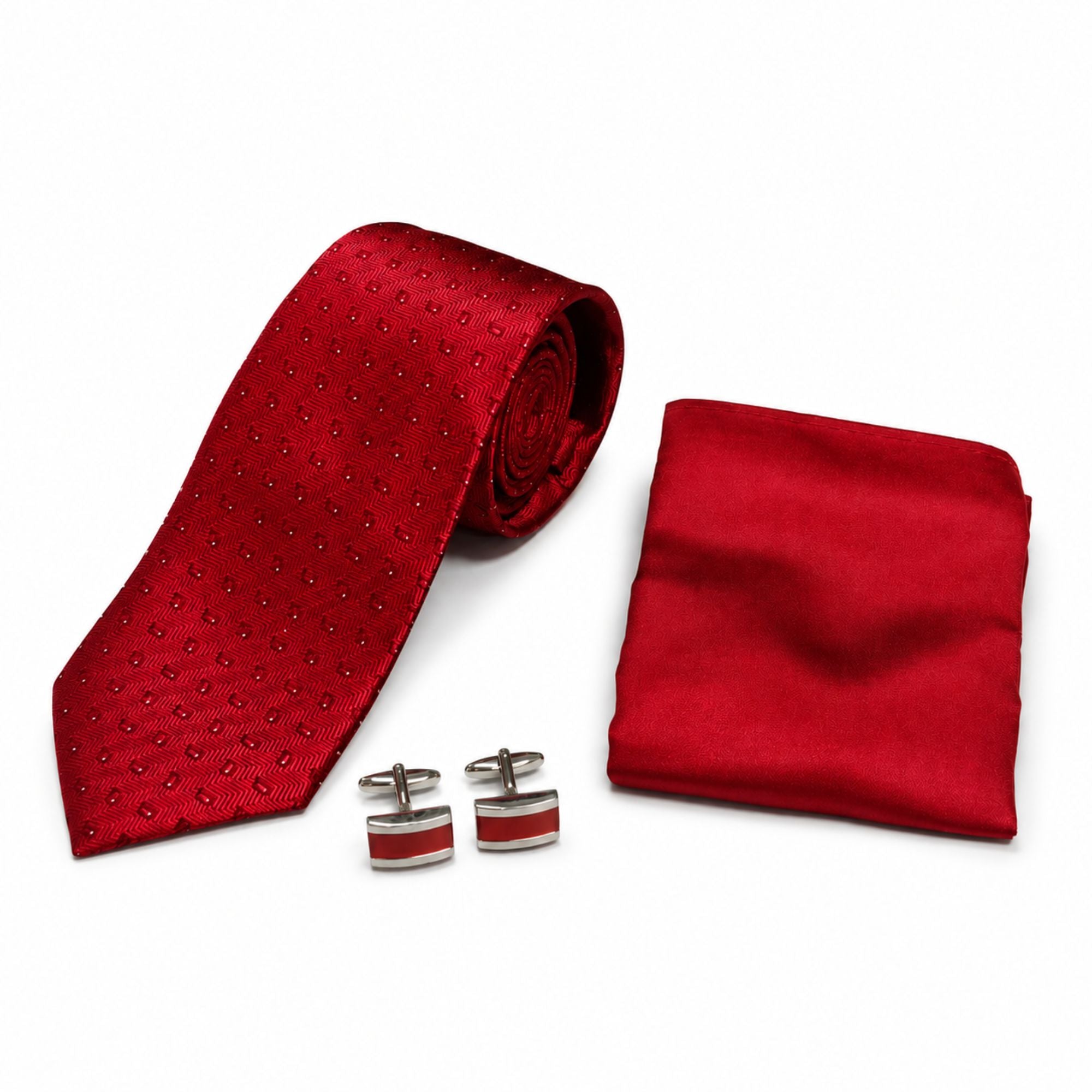 BlackBerry Premium Tie, Pocket Square & Cufflink Combo - Maroon
