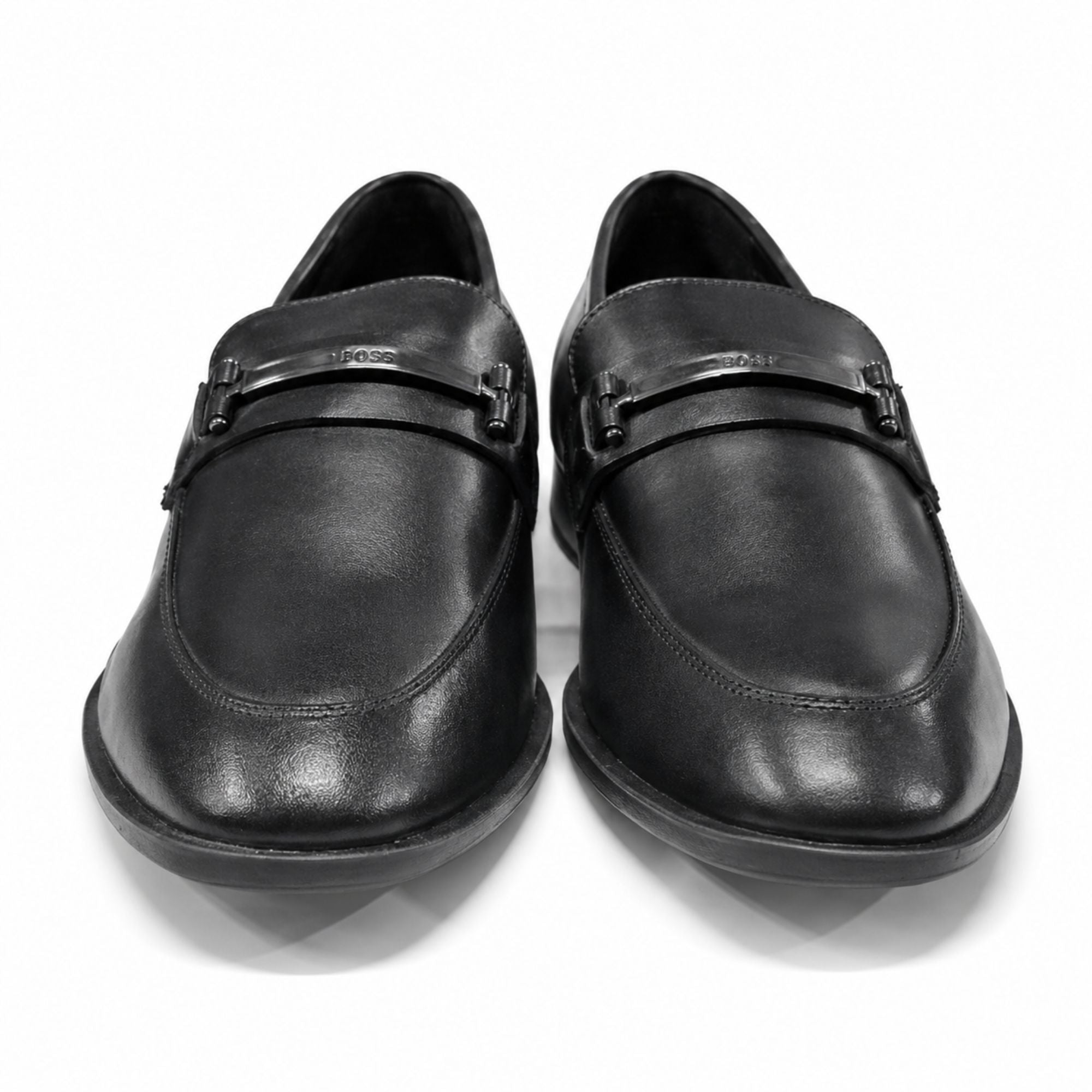 Boss Men’s Premium Penny Loafer Leather Shoes - Black