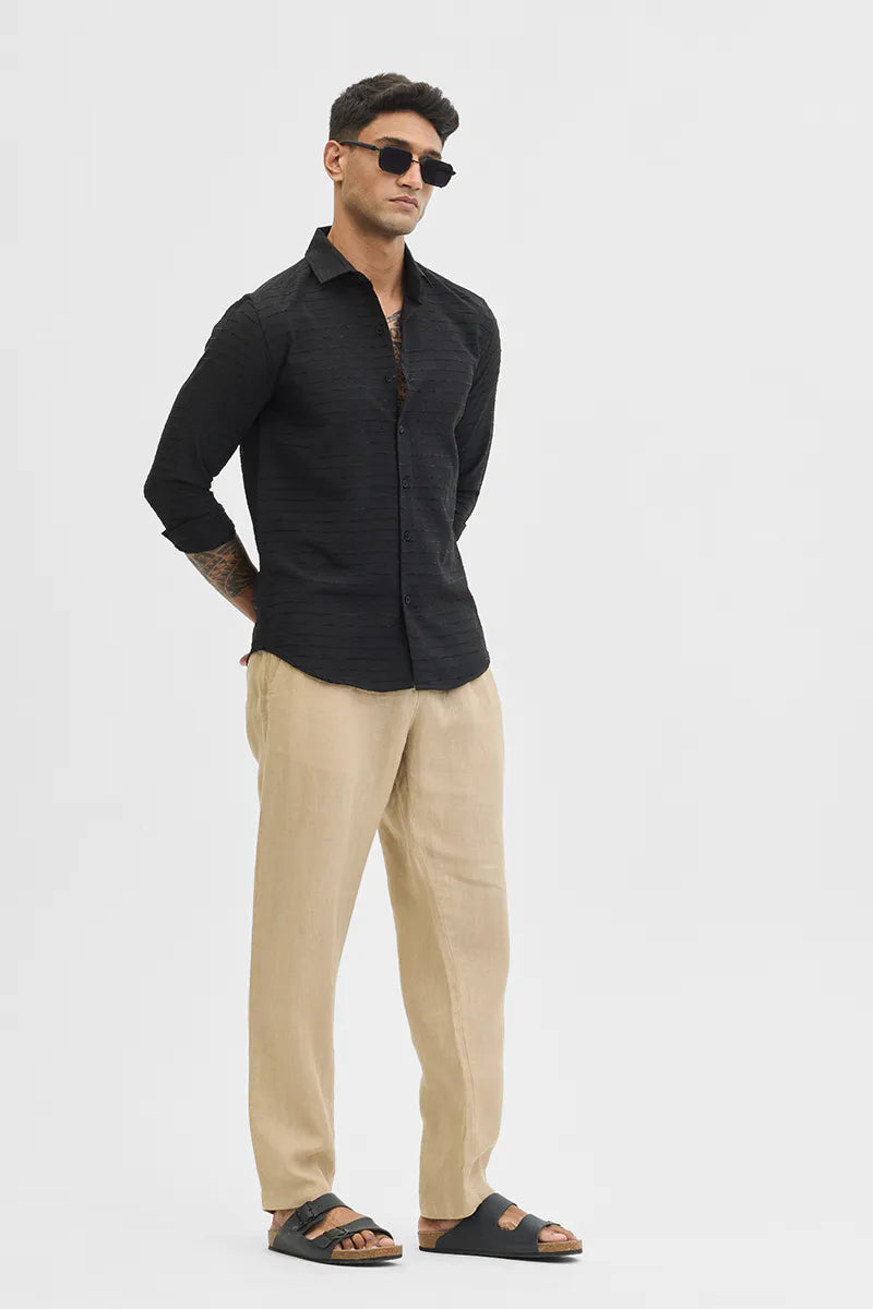 Snitch Men Black Crush Slim Fit Casual Shirt for Stylish Everyday Wear