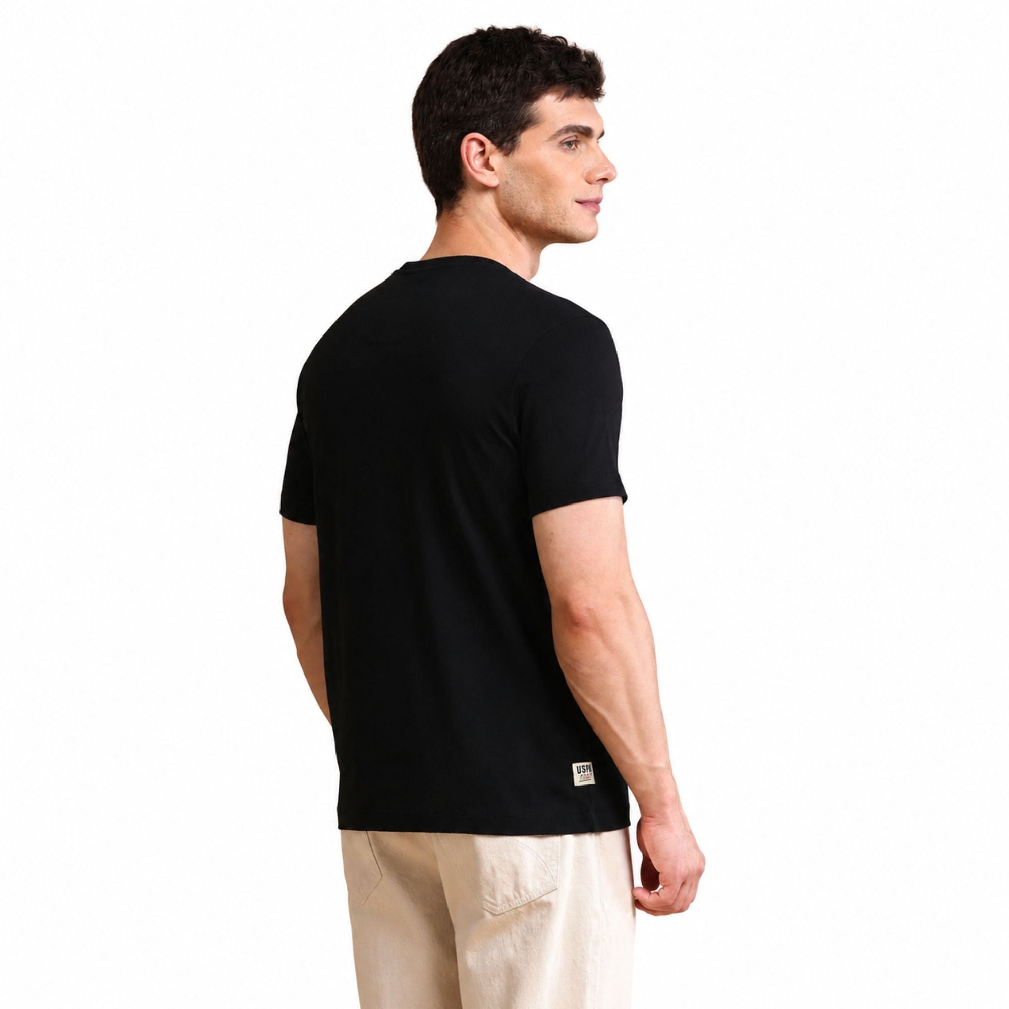 U.S. Polo Assn. Denim Co. Graphic Printed Muscle Fit T-Shirt - Black