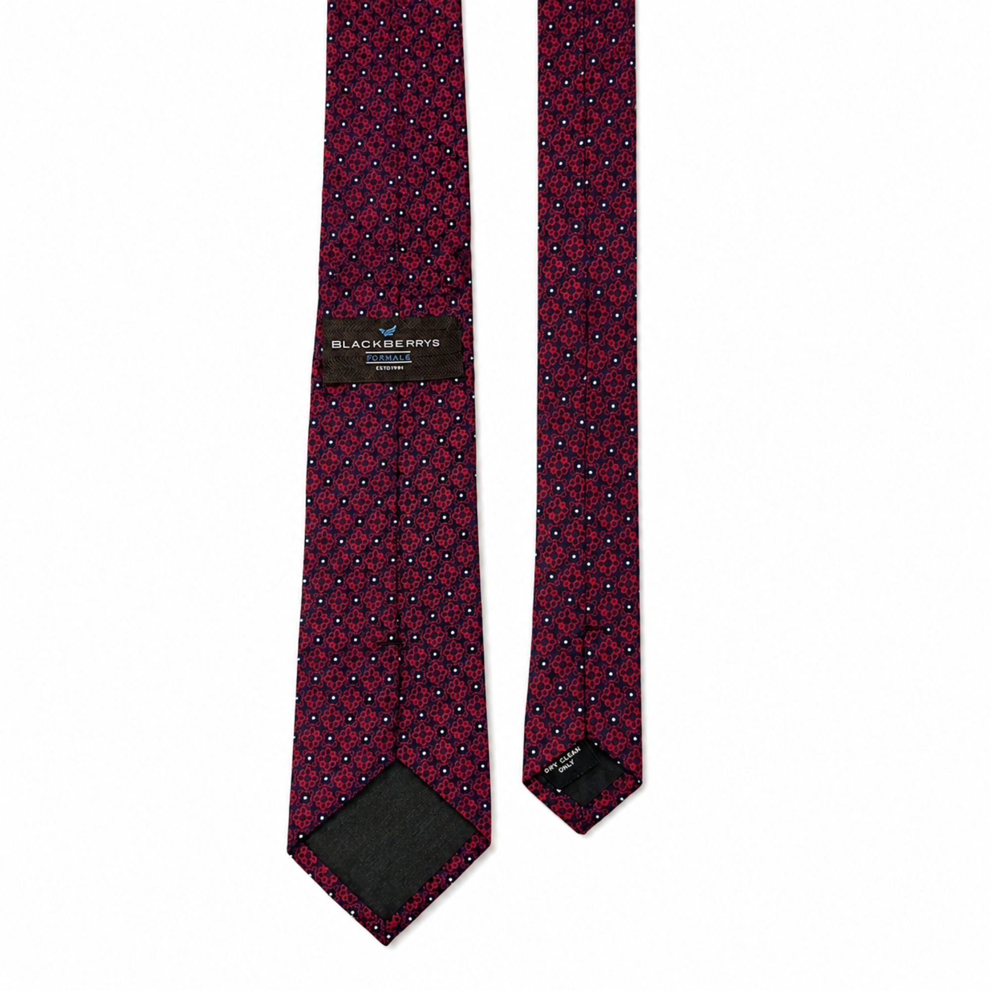 BlackBerry Premium Tie, Pocket Square & Cufflink Combo - Maroon