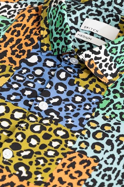 Snitch Multicolor Animal Print Slim Fit Shirt