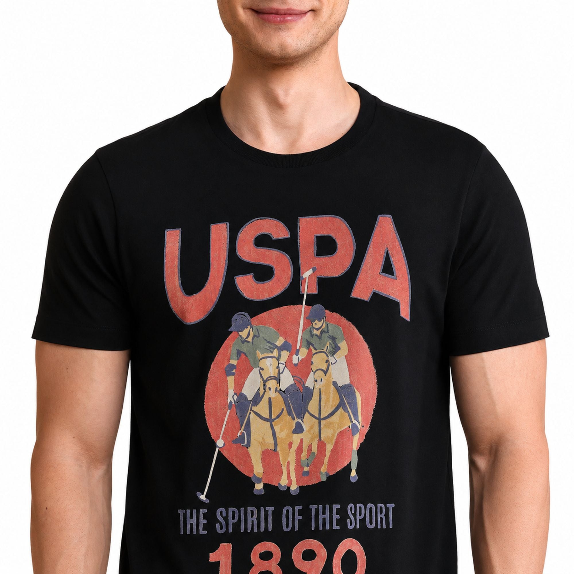 U.S. Polo Assn. Denim Co. Graphic Printed Muscle Fit T-Shirt - Black
