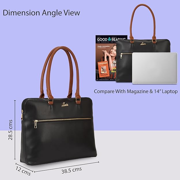 Lavie Hilite Module Women's Black Laptop Satchel Bag