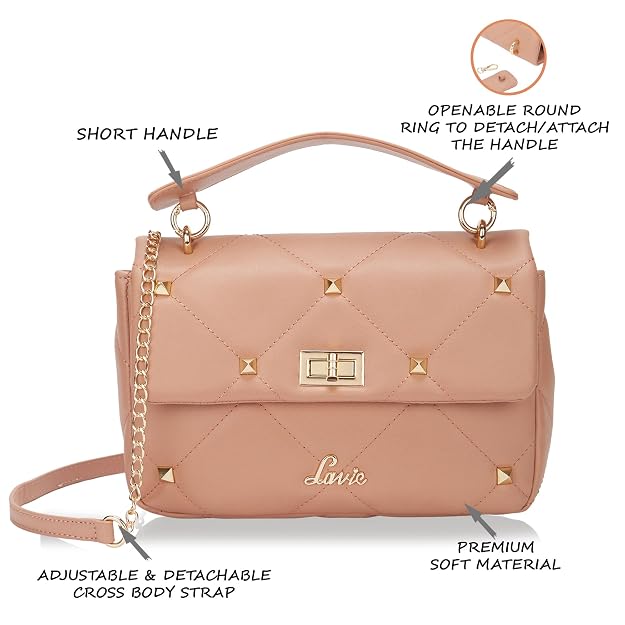 Lavie Rev Flap Women's Dark Pink Satchel Bag | Stylish Handbag