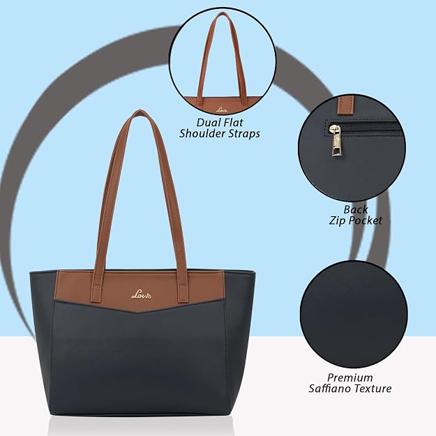 Lavie Women's Tula Tote Bag Navy | Stylish Office Shoulder Handbag