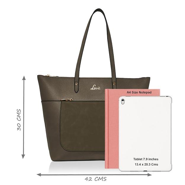 Lavie Amelia Women's Olive Tote Bag | Stylish Shoulder Handbag