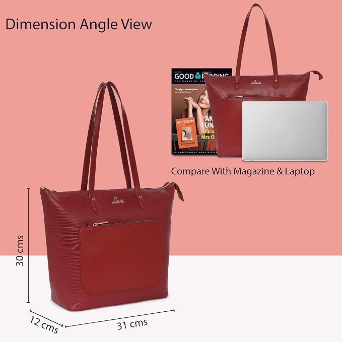 Lavie Liz Lily Women's Maroon Tote Bag | Premium Shoulder Handbag