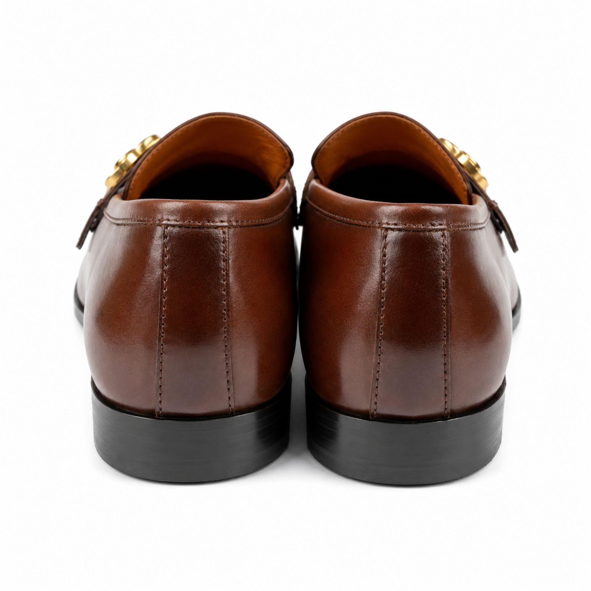 Gucci Donnie Double G Leather Loafers for Men - Brown