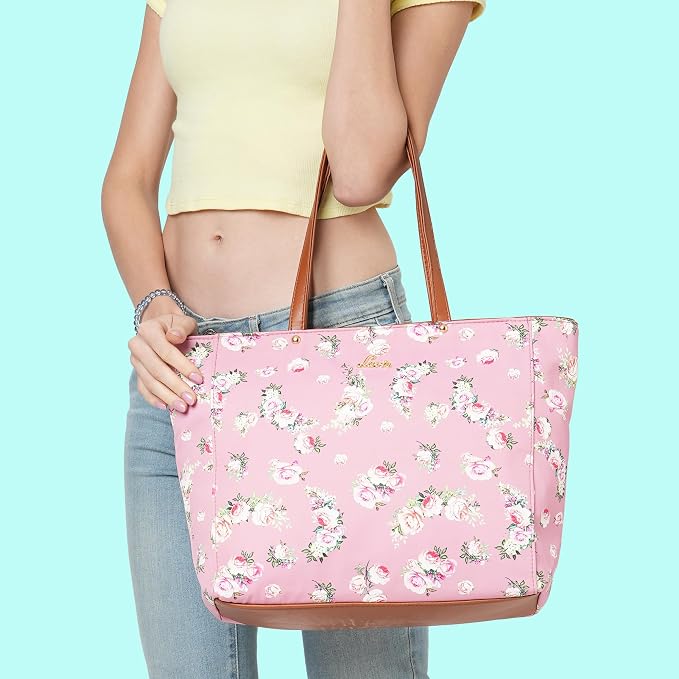 Lavie Flanov Women's Floral Tote Bag Lt Pink | Stylish Handbag