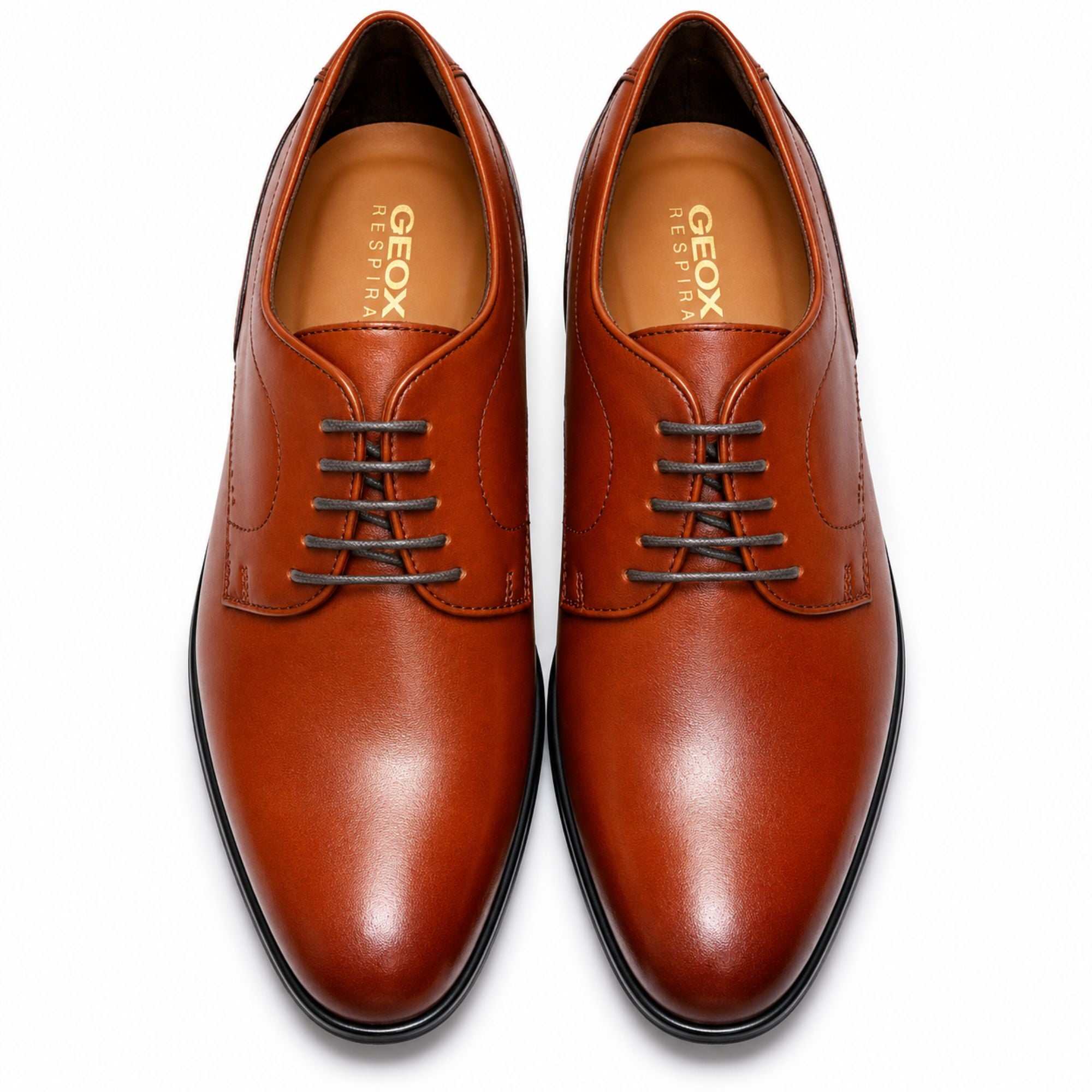 Geox Men’s Premium Formal Lace-Up Shoes - Tan Brown