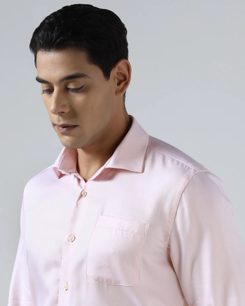 Blackberrys Quinn Pink Textured Slim Fit Shirt for Men