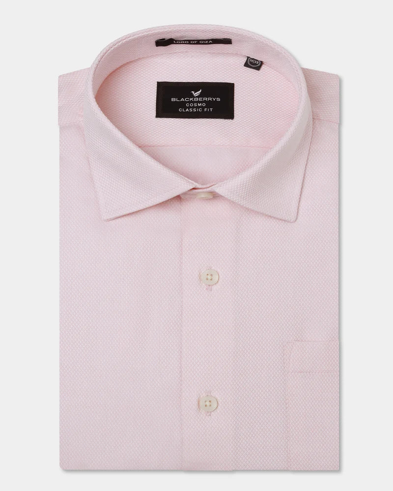 Blackberrys Quinn Pink Textured Slim Fit Shirt for Men