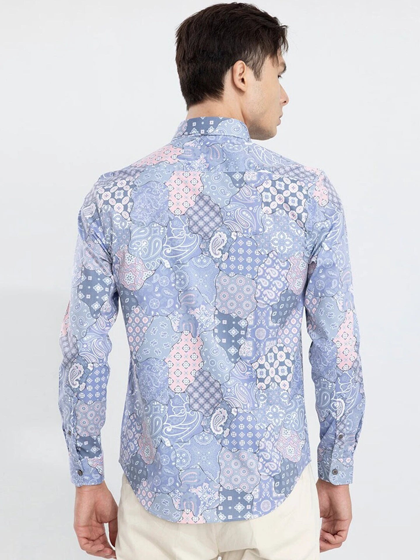 Snitch Slim Fit Printed Button Down Shirt for Men