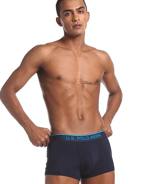USPA Coolmax Navy Low-Rise Trunk for Men - Pack of 1