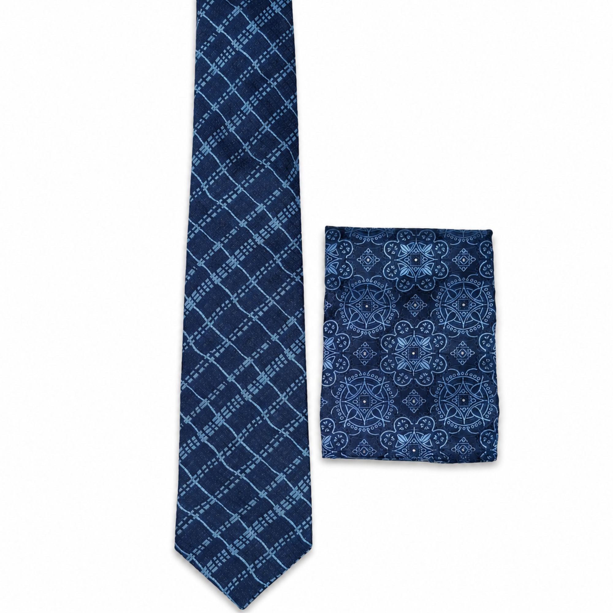 BlackBerry Premium Tie, Pocket Square & Cufflink Combo - Navy Blue