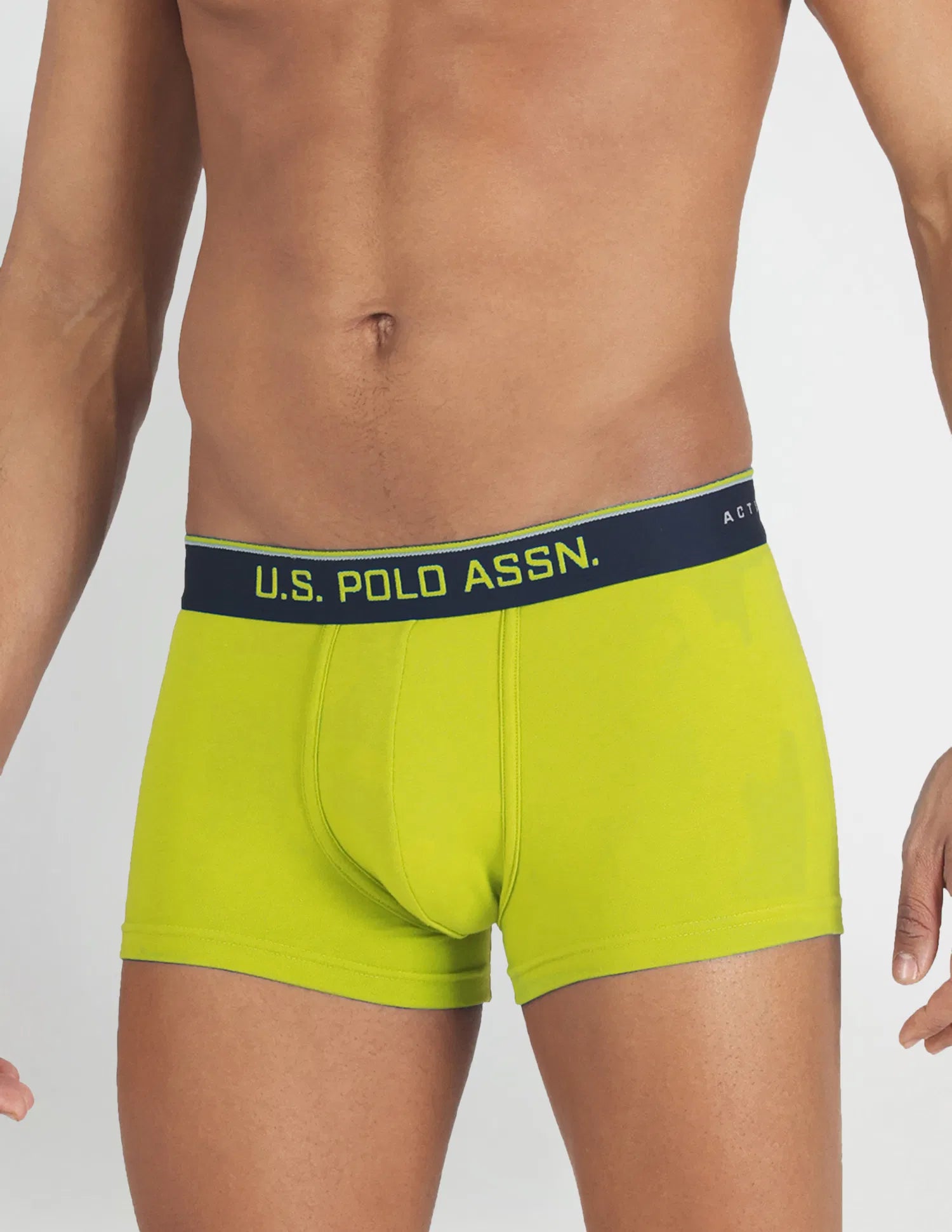 USPA Coolmax Lime Solid Low-Rise Trunk for Men - Pack of 1