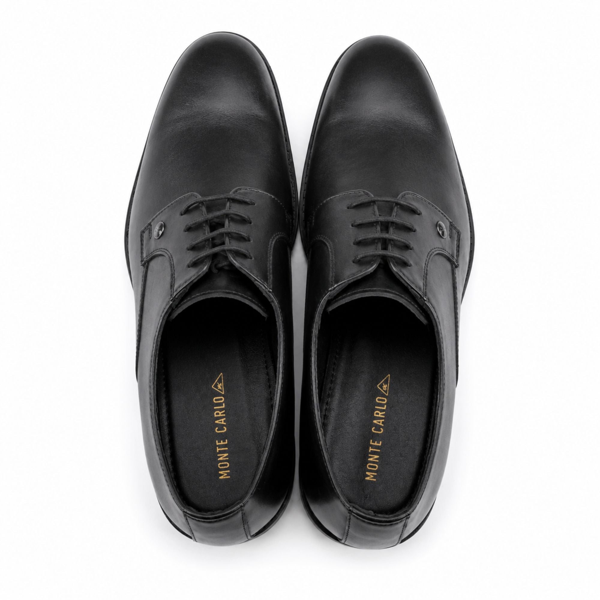 MONTE CARLO Formal Leather Lace-Up Shoes for Men - Black