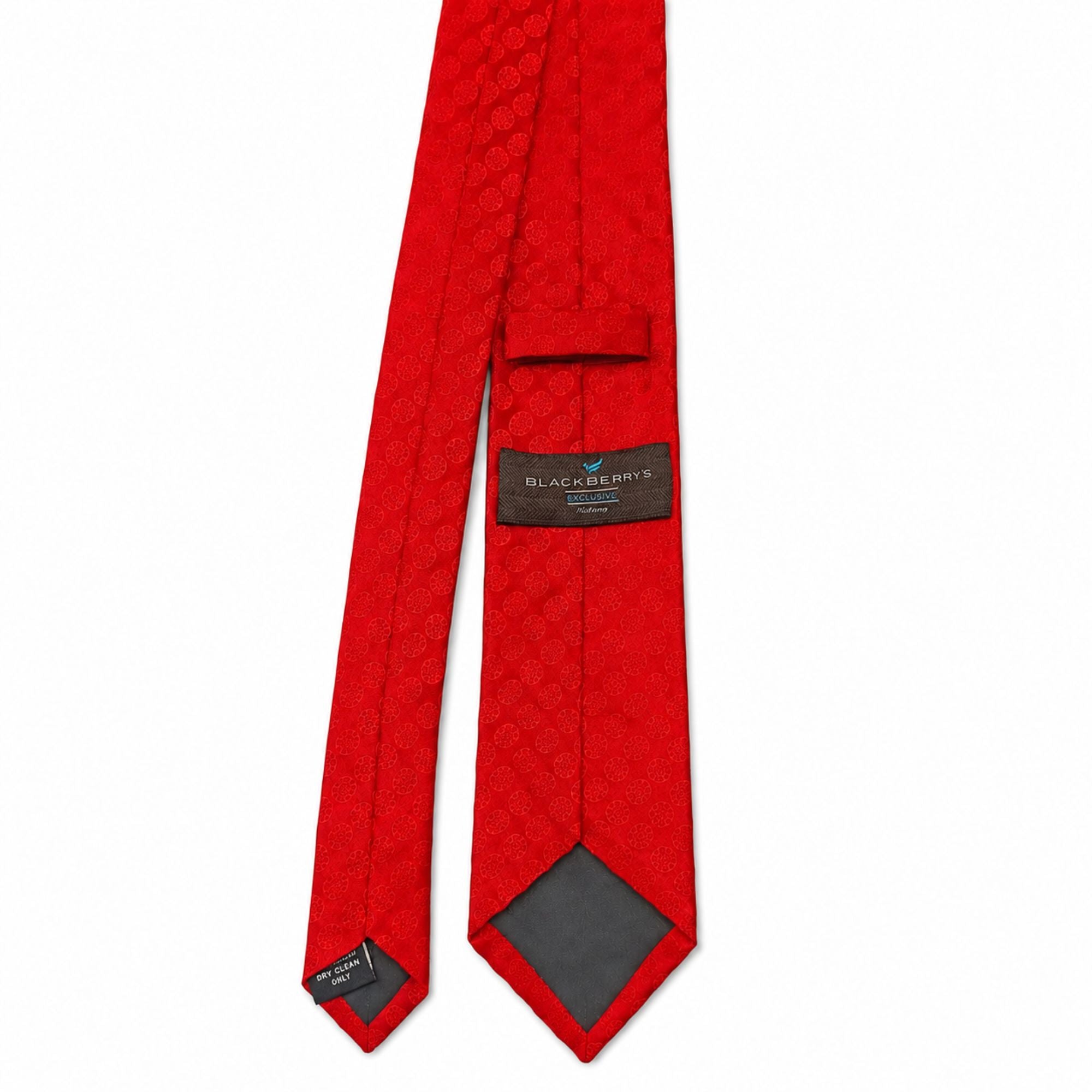 Premium Silk Tie, Pocket Square & Cufflinks Combo Set - Red
