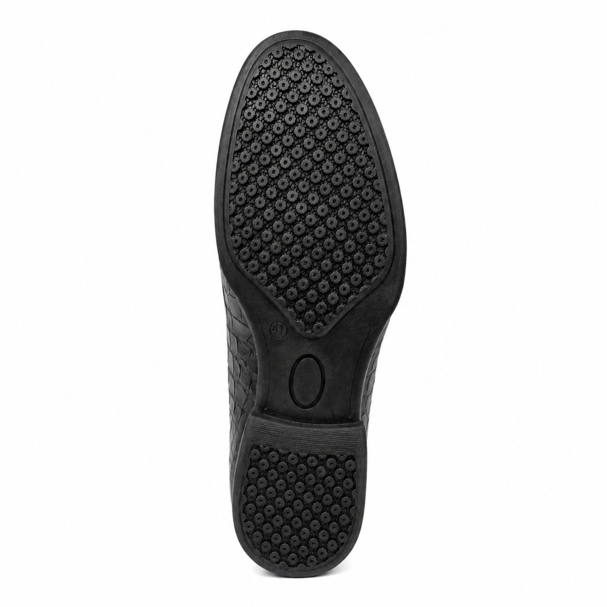 ROSSO BRUNELLO Croc Texture Slip-On Loafers for Men - Black