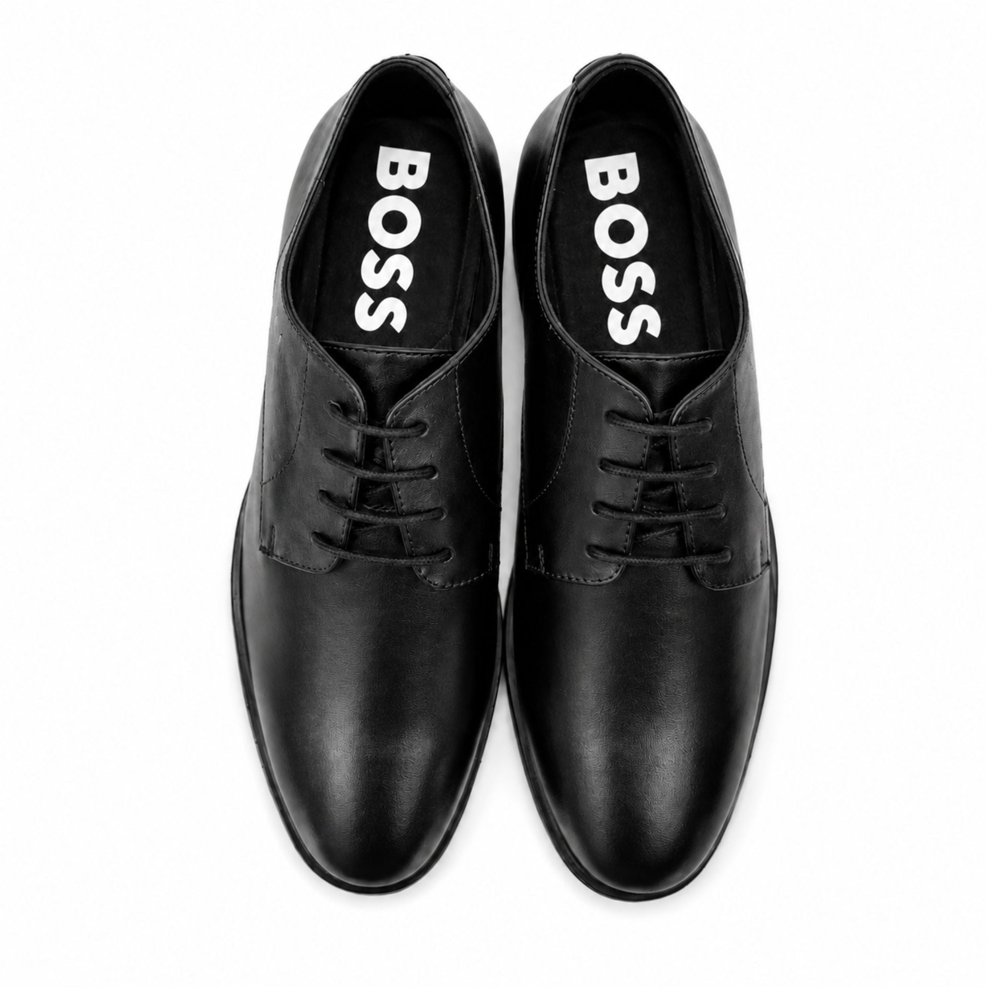 Boss Men’s Premium Derby Leather Formal Shoes - Black