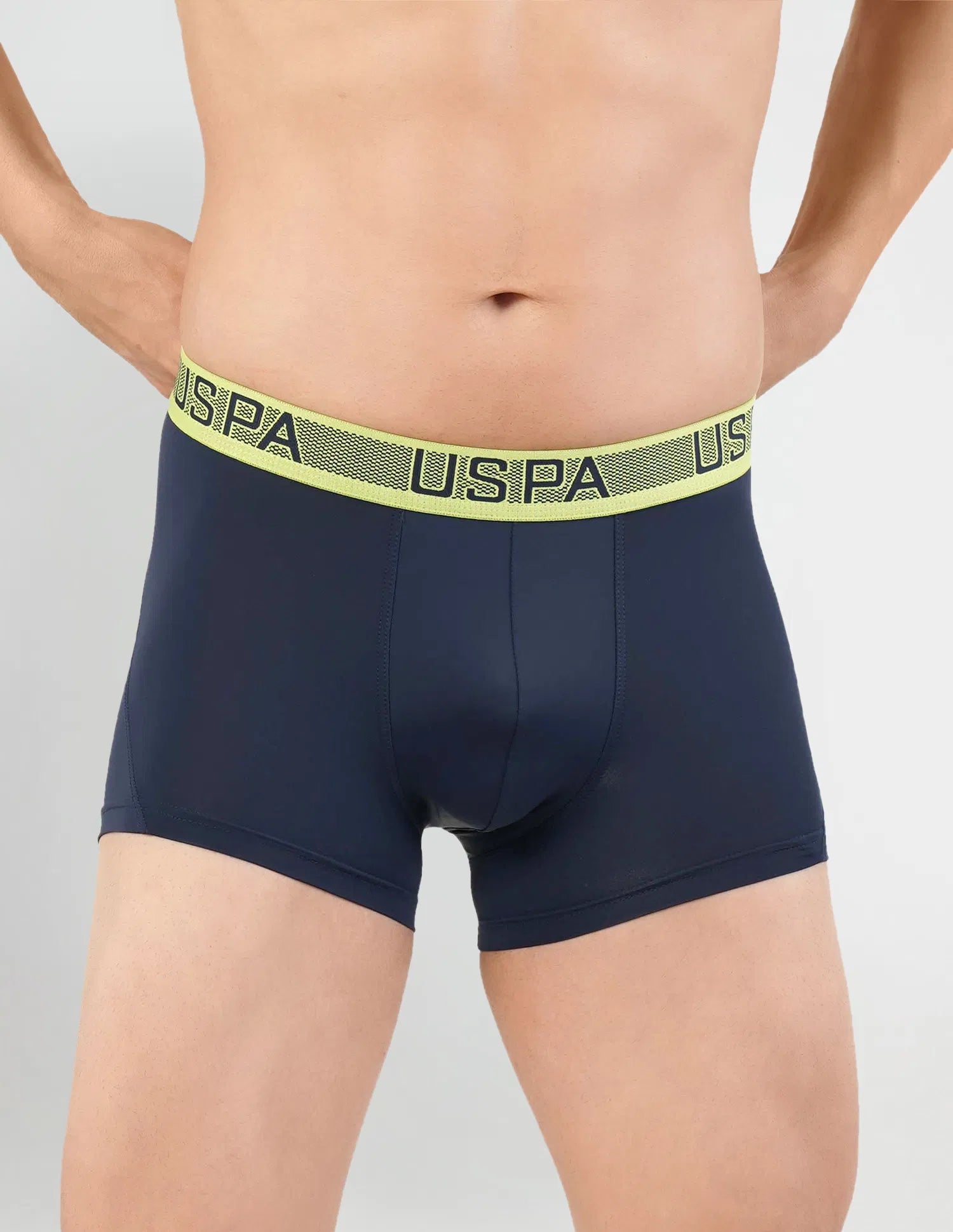 USPA Nylon Spandex Solid Navy Trunks for Men - Pack of 1