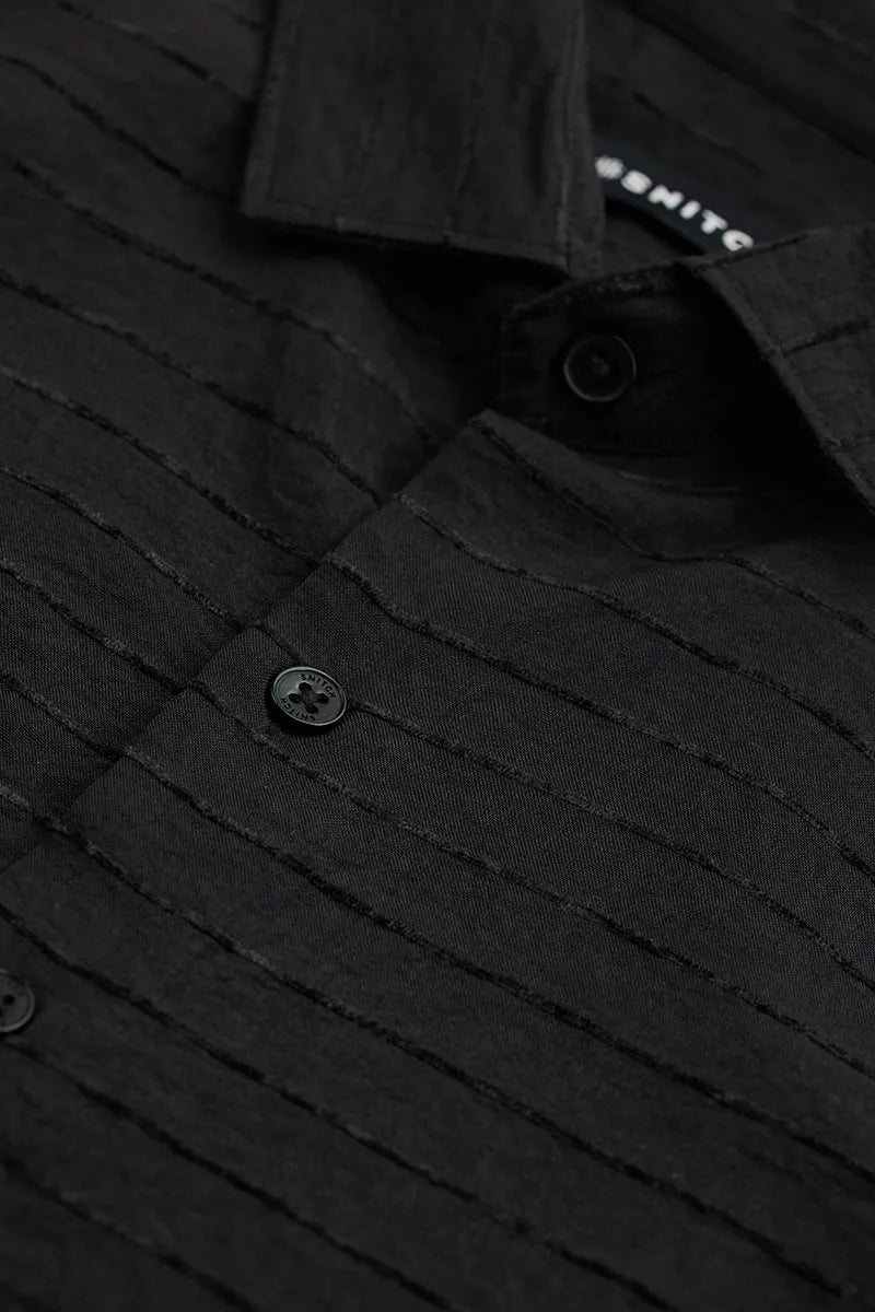 Snitch Men Black Crush Slim Fit Casual Shirt for Stylish Everyday Wear
