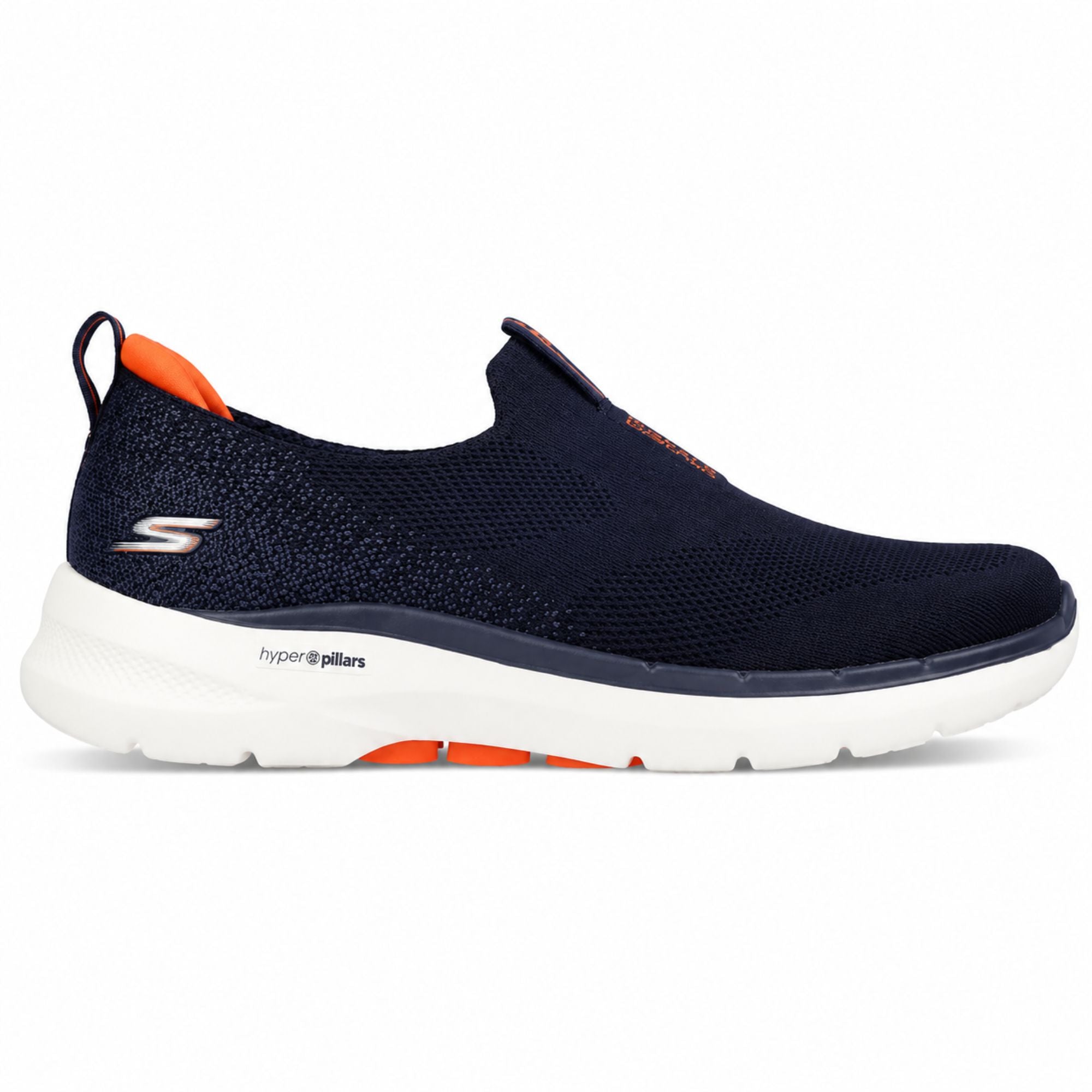 Skechers Go Walk 6 Men’s Slip On Shoes - Navy Orange