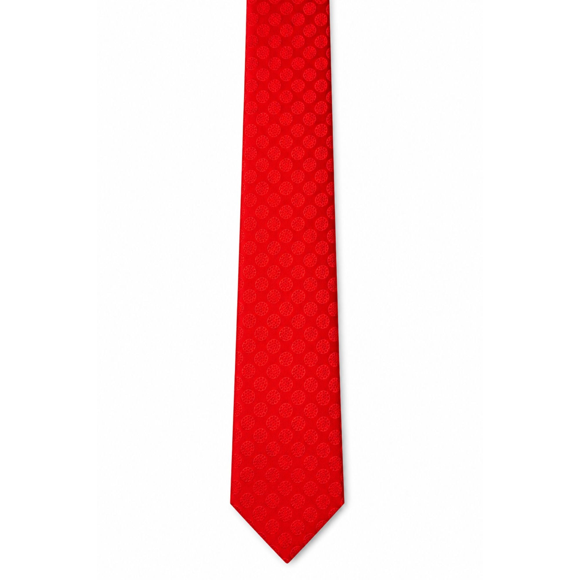 Premium Silk Tie, Pocket Square & Cufflinks Combo Set - Red