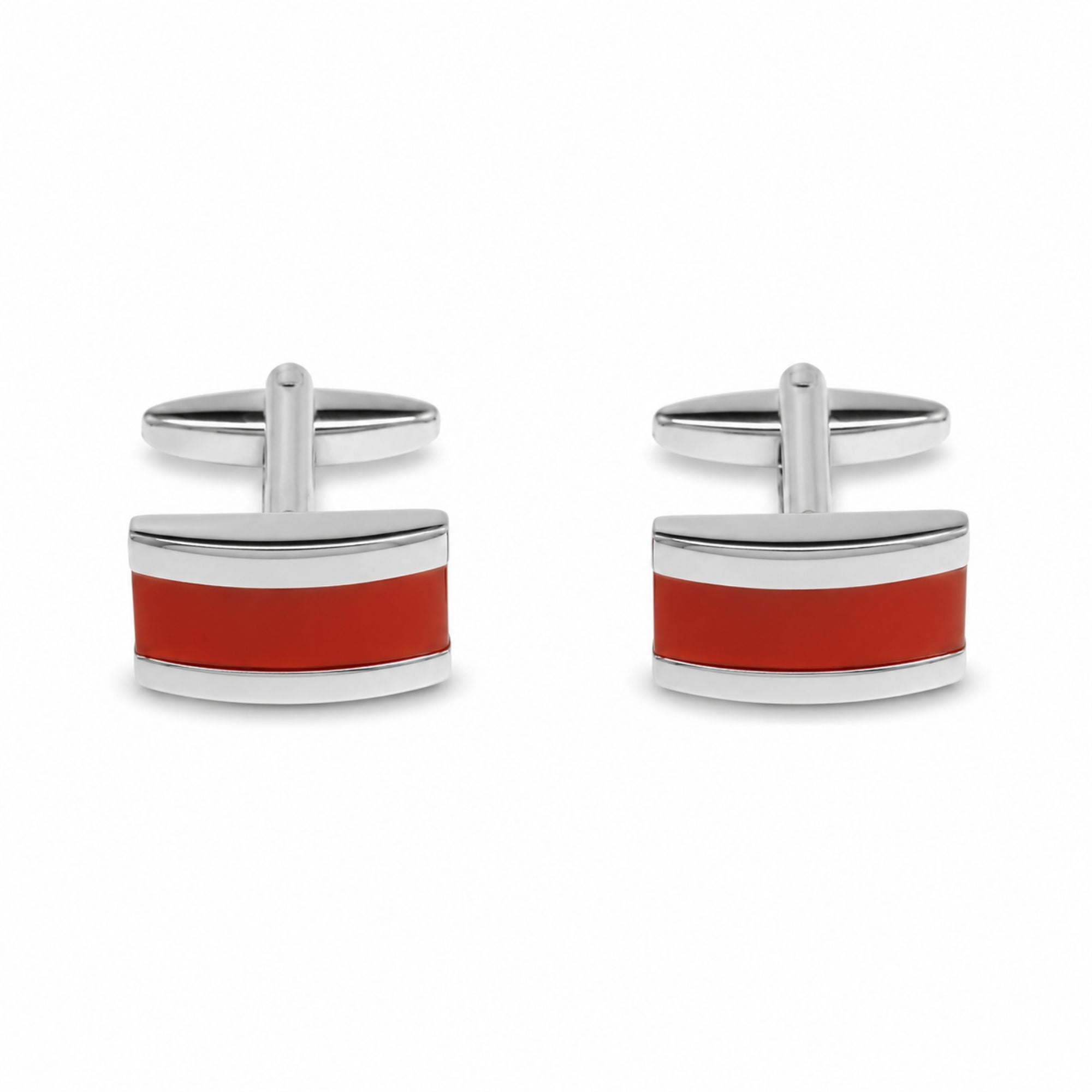 Premium Silk Tie, Pocket Square & Cufflinks Combo Set - Red