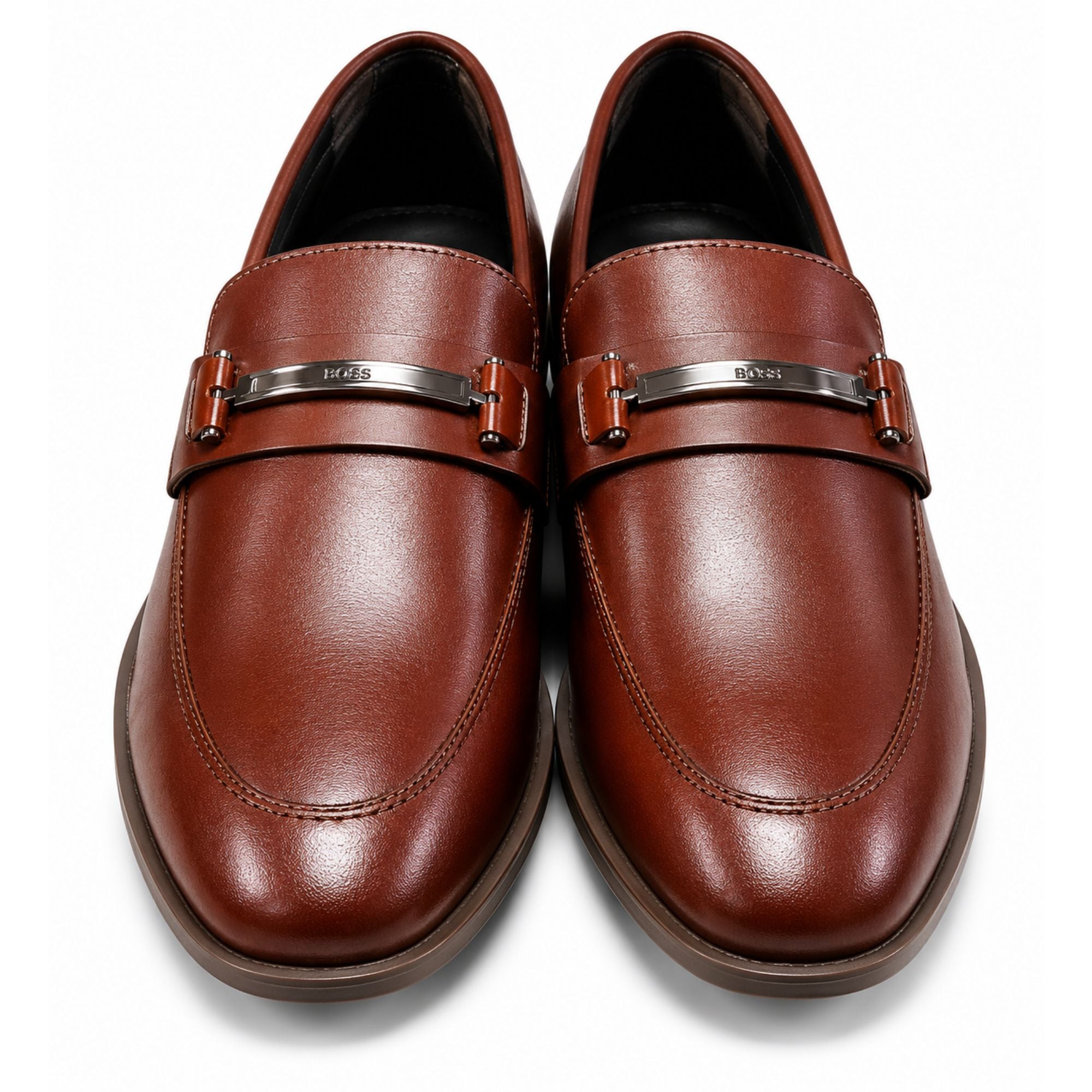 Boss Men’s Premium Penny Loafer Leather Shoes - Brown