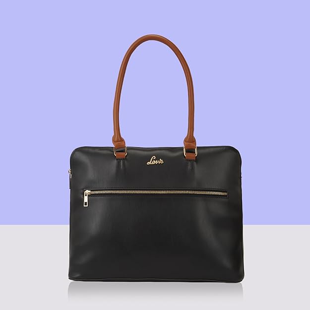 Lavie Hilite Module Women's Black Laptop Satchel Bag