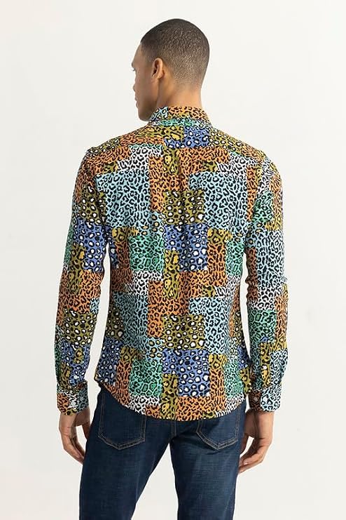 Snitch Multicolor Animal Print Slim Fit Shirt