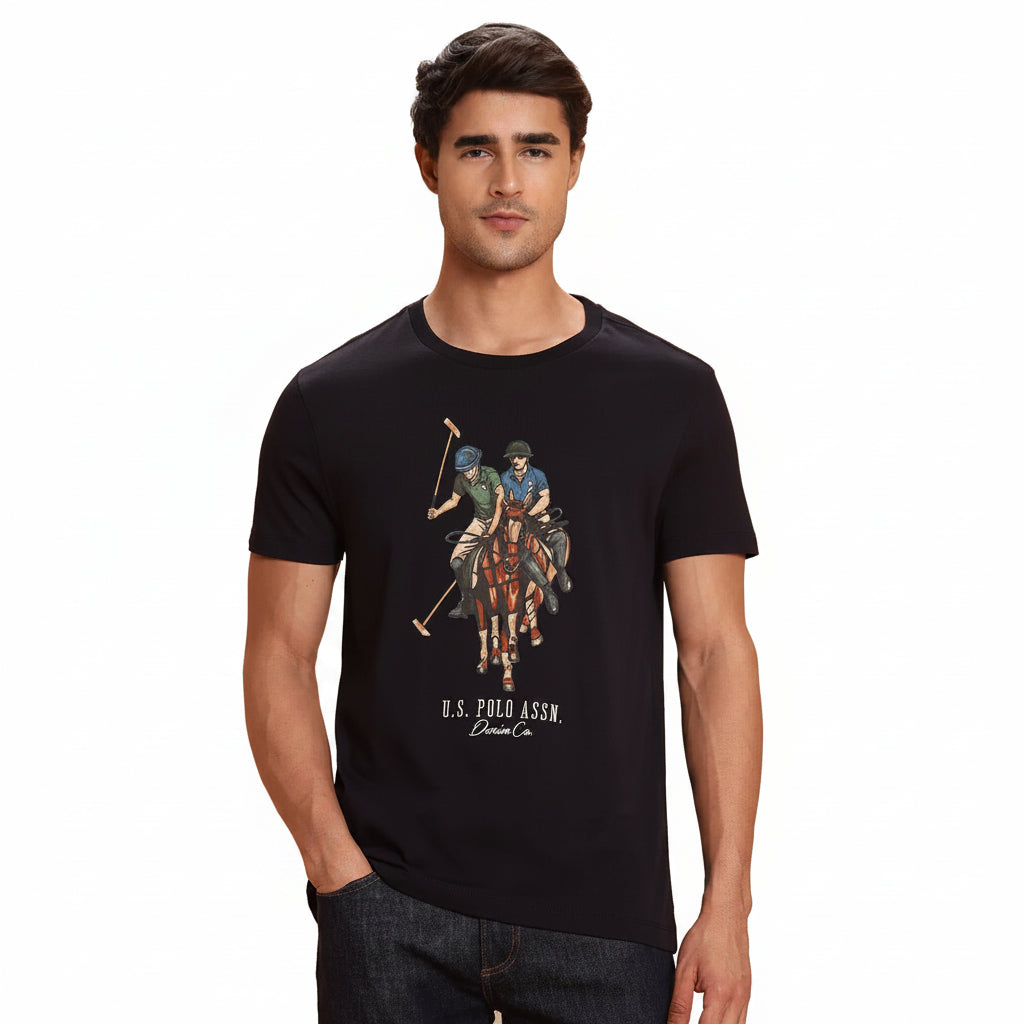 U.S. Polo Assn. Denim Co. Graphic Brand Printed Muscle Fit T-Shirt