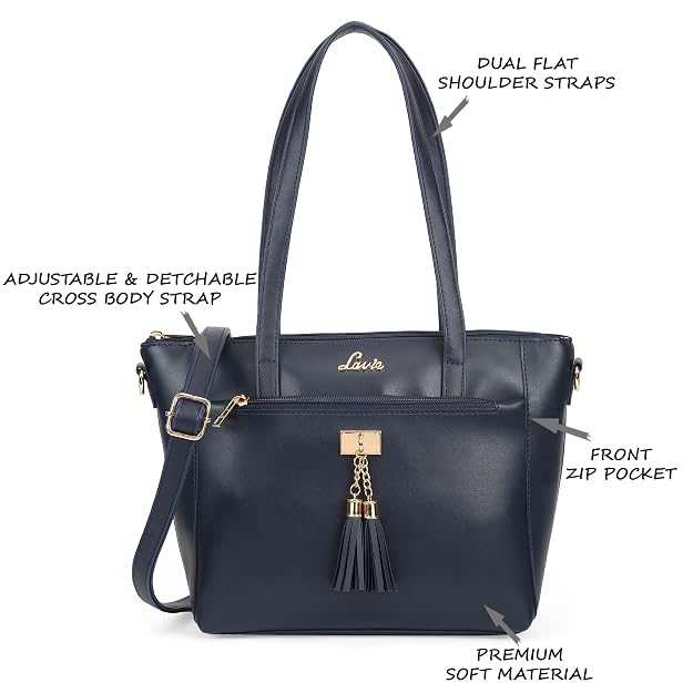 Lavie Mylo Tassel Women's Tote Bag Navy | Stylish Work Handbag