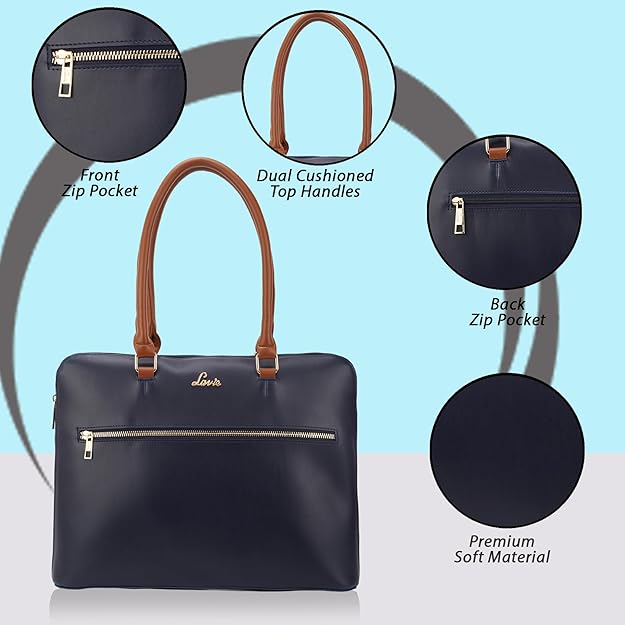 Lavie Hilite Module Women's Laptop Satchel Bag Navy | Work Bag