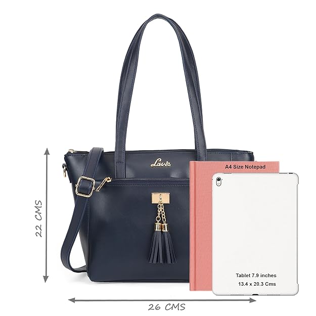 Lavie Mylo Tassel Women's Tote Bag Navy | Stylish Work Handbag