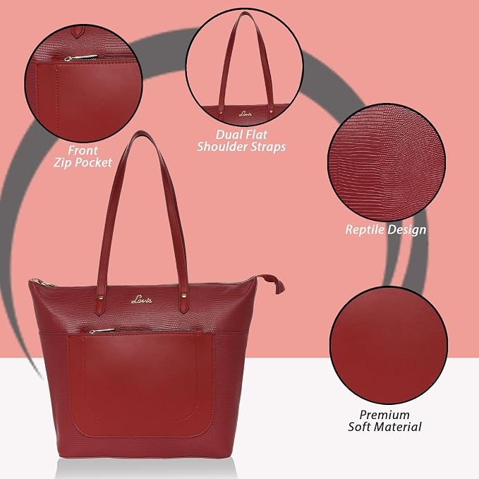Lavie Liz Lily Women's Maroon Tote Bag | Premium Shoulder Handbag
