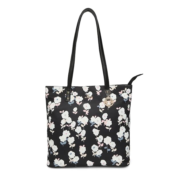 Lavie Flavo Women's Floral Tote Bag Black | Stylish Work Handbag