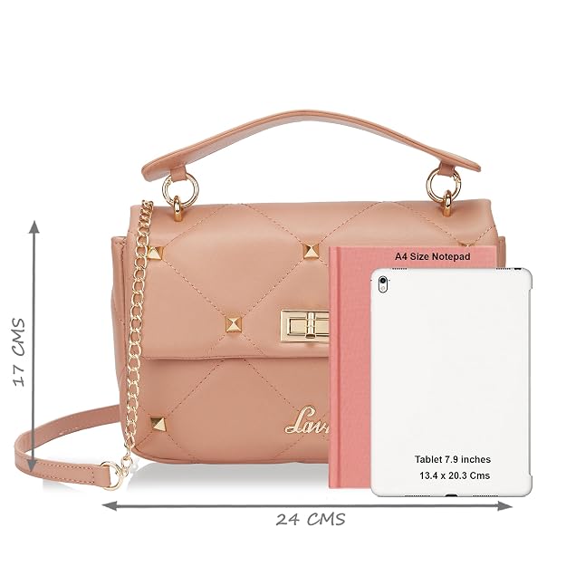 Lavie Rev Flap Women's Dark Pink Satchel Bag | Stylish Handbag