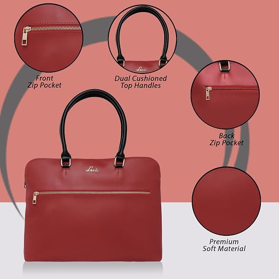 Lavie Lit Module Women's Laptop Satchel Bag Red | Stylish Work Bag