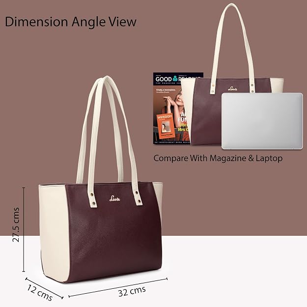 Lavie Bets Women's Maroon Tote Bag | Stylish Work Shoulder Handbag