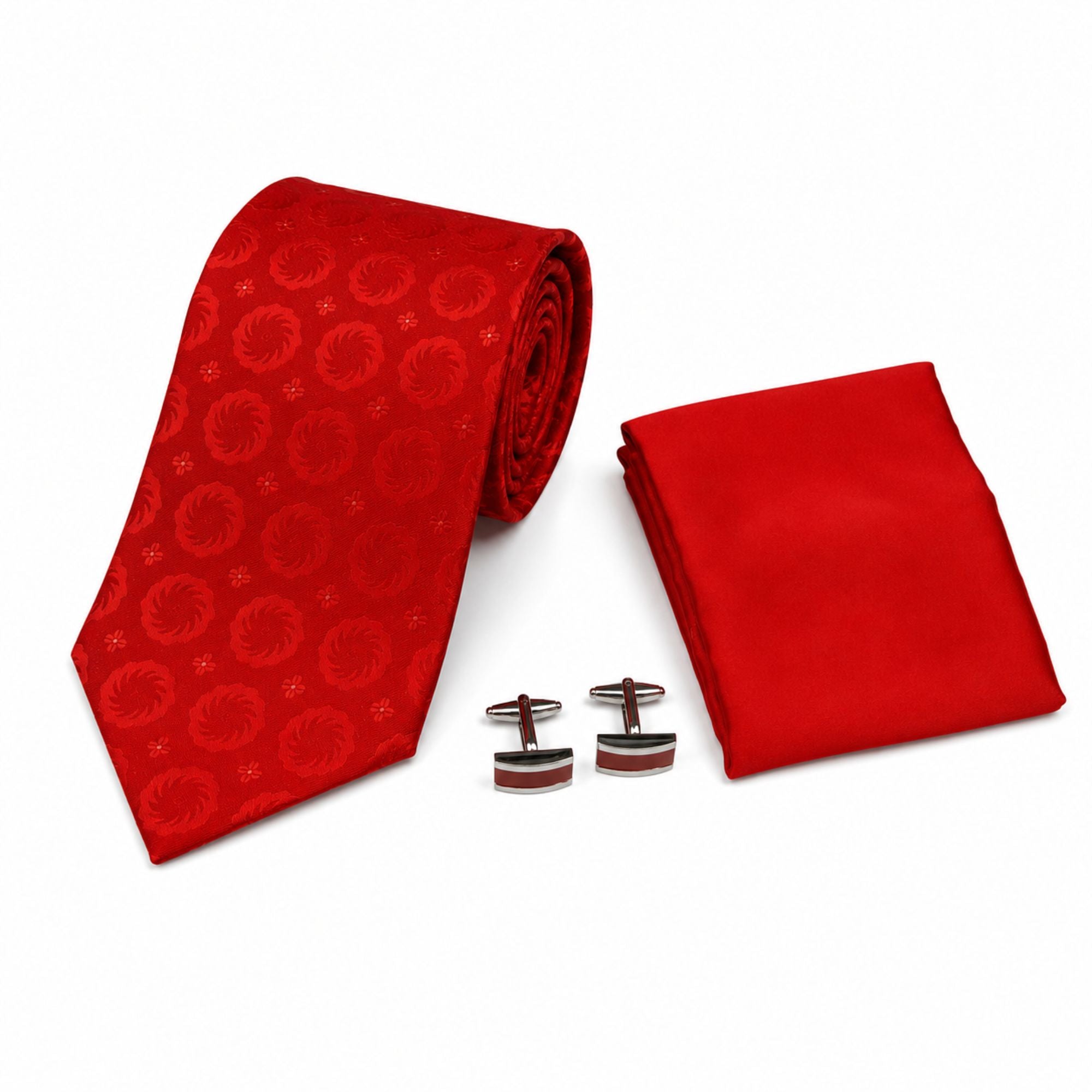 BlackBerry Premium Tie, Pocket Square & Cufflink Combo - Red