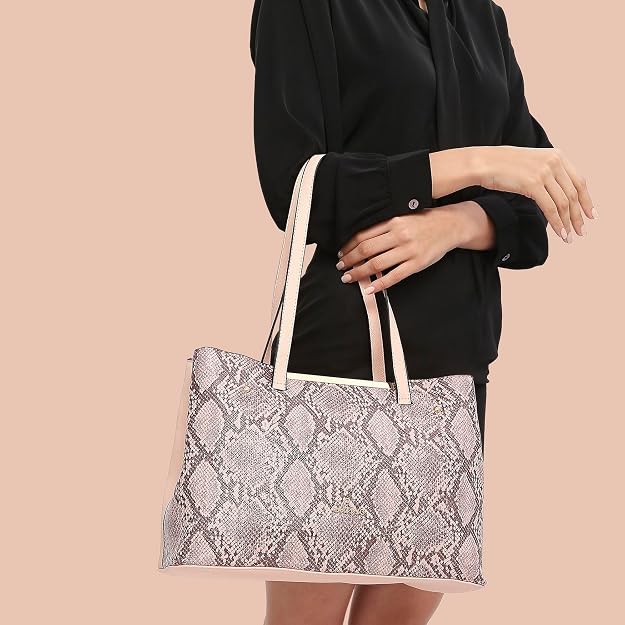 Lavie Pyth Viga Women's Light Pink Medium Satchel Bag | Stylish Purse