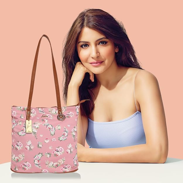 Lavie Flavo Women's Light Pink Floral Tote Bag | Stylish Handbag