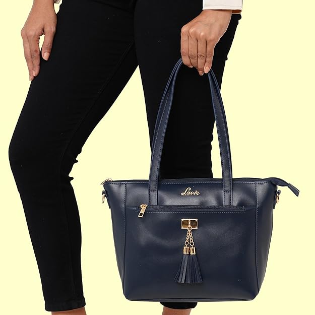 Lavie Mylo Tassel Women's Tote Bag Navy | Stylish Work Handbag